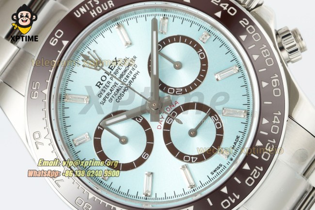 Daytona 126506 40mm CLEAN Ice Blue/Diamonds on SS/SS Bracelet SH4131 Super Clone Daytona 126506 40mm CLEAN Ice Blue/Diamonds on SS/SS Bracelet SH4131 Super Clone