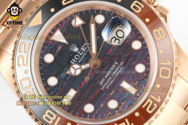 GMT Master II 126715 Rootbeer 40mm 3EF Tiger Iron/Dot on Oys RG/RG Bracelet SH3285 GMT Master II 126715 Rootbeer 40mm 3EF Tiger Iron/Dot on Oys RG/RG Bracelet SH3285