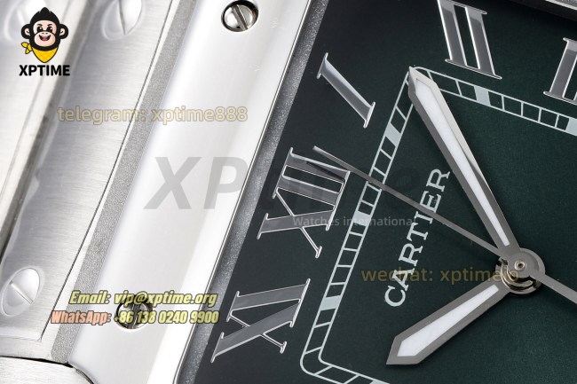 Santos De Cartier 40mm AF Green/Roman on SS/SS Bracelet MY9015 Santos De Cartier 40mm AF Green/Roman on SS/SS Bracelet MY9015