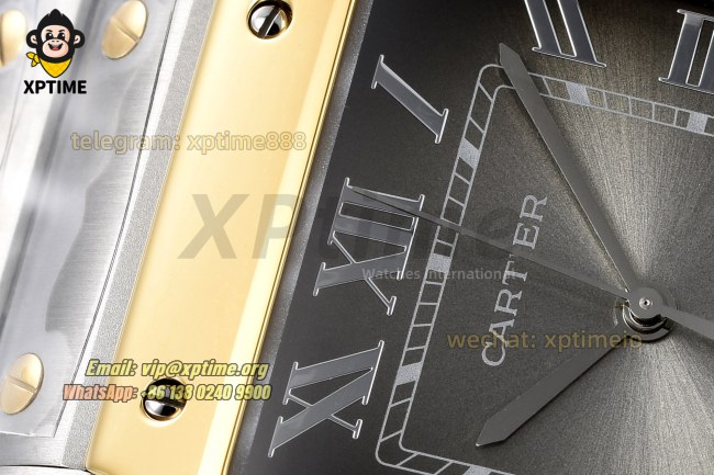 Santos De Cartier 40mm BVF Gray/Roman on SS/SS Bracelet MY9019 Santos De Cartier 40mm BVF Gray/Roman on SS/SS Bracelet MY9019