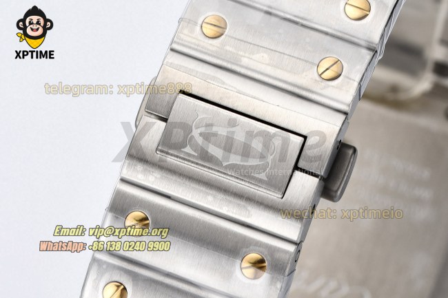 Santos De Cartier 40mm BVF Gray/Roman on SS/SS Bracelet MY9019 Santos De Cartier 40mm BVF Gray/Roman on SS/SS Bracelet MY9019