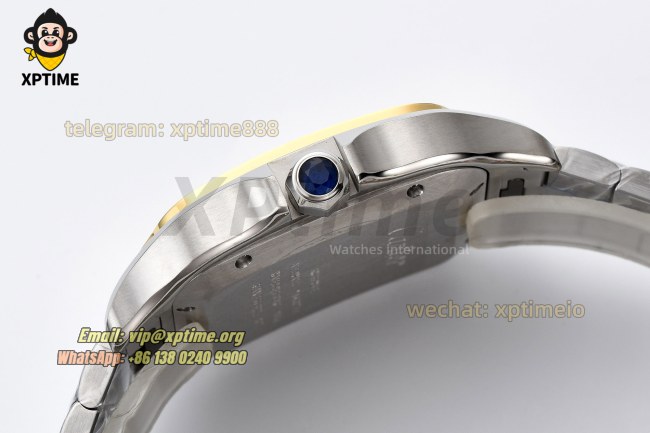 Santos De Cartier 40mm BVF Gray/Roman on SS/SS Bracelet MY9019 Santos De Cartier 40mm BVF Gray/Roman on SS/SS Bracelet MY9019