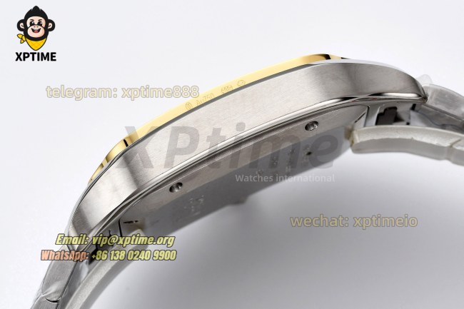 Santos De Cartier 40mm BVF Gray/Roman on SS/SS Bracelet MY9019 Santos De Cartier 40mm BVF Gray/Roman on SS/SS Bracelet MY9019