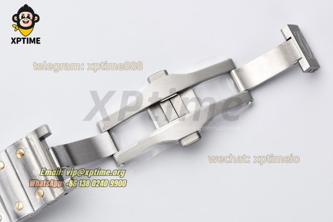 Santos De Cartier 40mm BVF Gray/Roman on SS/SS Bracelet MY9019 Santos De Cartier 40mm BVF Gray/Roman on SS/SS Bracelet MY9019