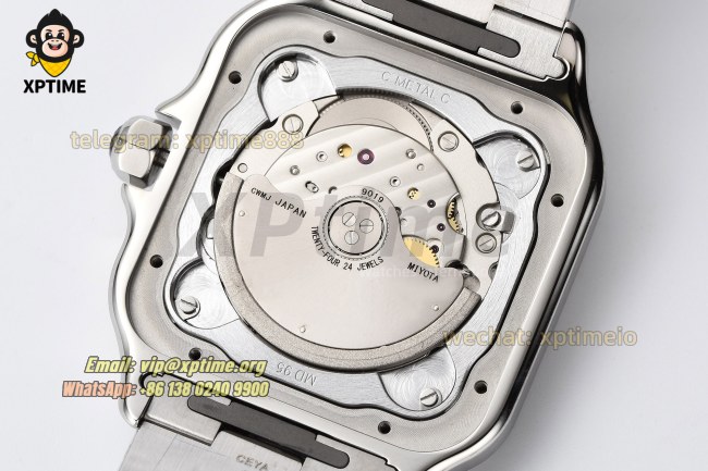 Santos De Cartier 40mm BVF Gray/Roman on SS/SS Bracelet MY9019 Santos De Cartier 40mm BVF Gray/Roman on SS/SS Bracelet MY9019
