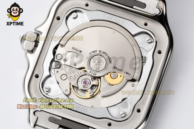 Santos De Cartier 40mm BVF Gray/Roman on SS/SS Bracelet MY9019 Santos De Cartier 40mm BVF Gray/Roman on SS/SS Bracelet MY9019