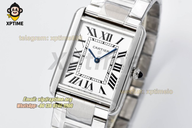 Tank Solo 27.4mm AF White/Roman on SS/SS Bracelet Quartz Tank Solo 27.4mm AF White/Roman on SS/SS Bracelet Quartz
