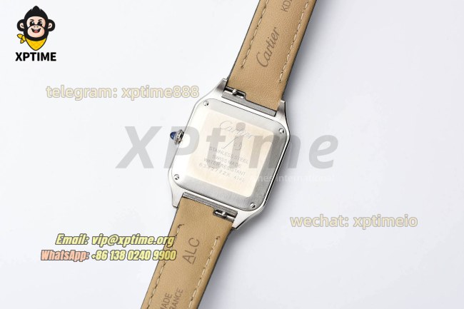 Santos Dumont 27.5mm AF White/Roman on SS/LE Strap Quartz Santos Dumont 27.5mm AF White/Roman on SS/LE Strap Quartz