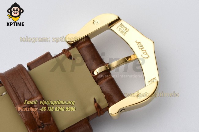 Tank Louis 22mm AF White/Roman on YG/LE Strap Quartz Tank Louis 22mm AF White/Roman on YG/LE Strap Quartz