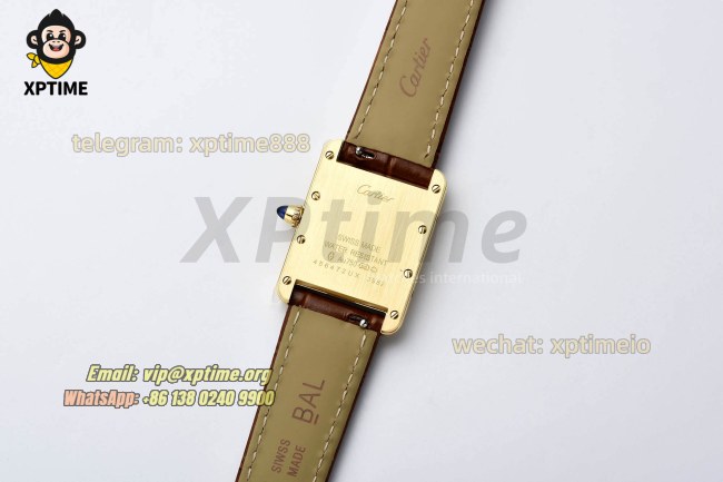 Tank Louis 22mm AF White/Roman on YG/LE Strap Quartz Tank Louis 22mm AF White/Roman on YG/LE Strap Quartz