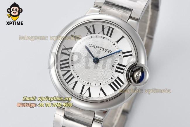 Ballon Bleu De Cartier 36mm AF White/Roman on SS/SS Bracelet Quartz Ballon Bleu De Cartier 36mm AF White/Roman on SS/SS Bracelet Quartz