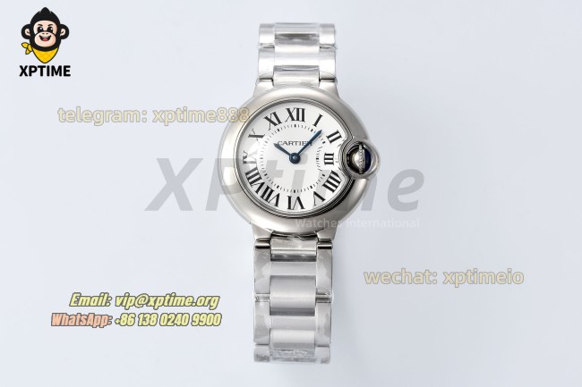 Ballon Bleu De Cartier 28mm AF White/Roman on SS/SS Bracelet Quartz Ballon Bleu De Cartier 28mm AF White/Roman on SS/SS Bracelet Quartz