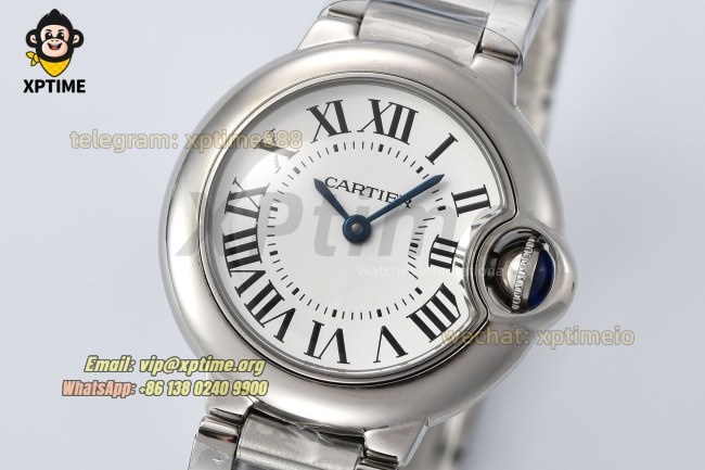 Ballon Bleu De Cartier 28mm AF White/Roman on SS/SS Bracelet Quartz Ballon Bleu De Cartier 28mm AF White/Roman on SS/SS Bracelet Quartz