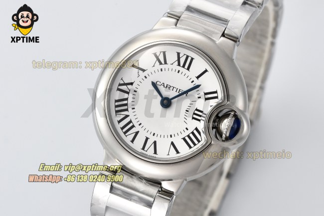 Ballon Bleu De Cartier 28mm AF White/Roman on SS/SS Bracelet Quartz Ballon Bleu De Cartier 28mm AF White/Roman on SS/SS Bracelet Quartz
