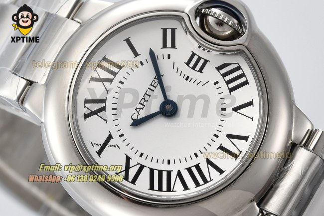 Ballon Bleu De Cartier 28mm AF White/Roman on SS/SS Bracelet Quartz Ballon Bleu De Cartier 28mm AF White/Roman on SS/SS Bracelet Quartz