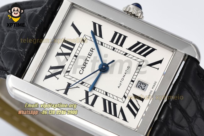 Tank Solo Date 41mm AF White/Roman on SS/LE Strap 9015 Tank Solo Date 41mm AF White/Roman on SS/LE Strap 9015