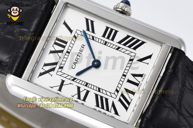 Tank Solo 27.4mm AF White/Roman on SS/LE Strap Quartz Tank Solo 27.4mm AF White/Roman on SS/LE Strap Quartz