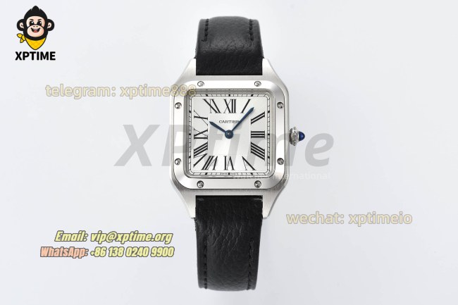 Santos Dumont 27.5mm AF White/Roman on SS/LE Strap Quartz Santos Dumont 27.5mm AF White/Roman on SS/LE Strap Quartz