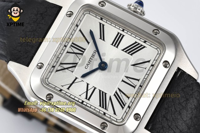 Santos Dumont 27.5mm AF White/Roman on SS/LE Strap Quartz Santos Dumont 27.5mm AF White/Roman on SS/LE Strap Quartz