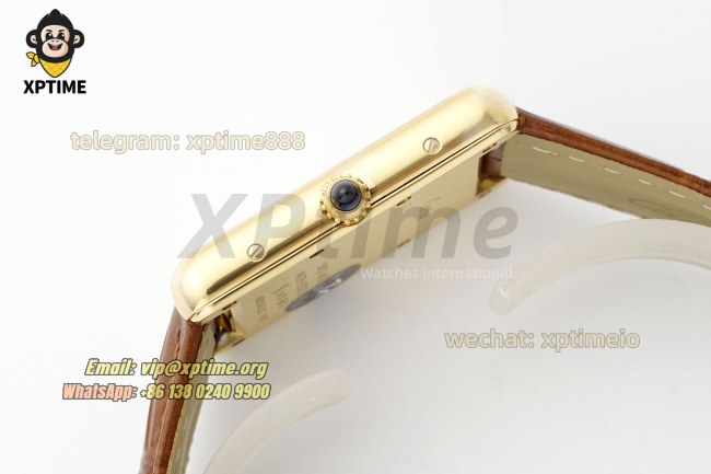 Tank Louis Date 25.5mm AF White/Roman on YG/LE Strap Quartz Tank Louis Date 25.5mm AF White/Roman on YG/LE Strap Quartz