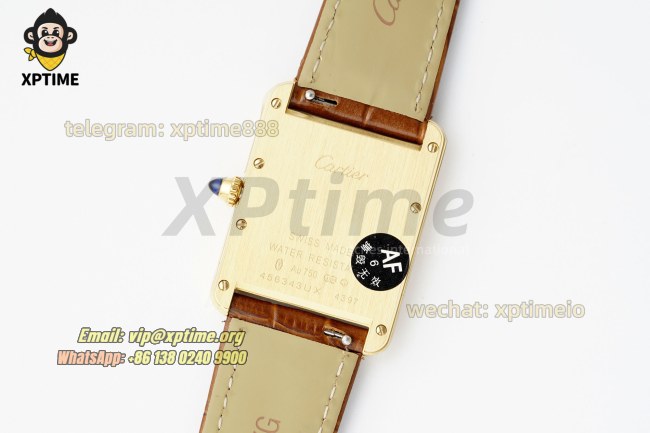 Tank Louis Date 25.5mm AF White/Roman on YG/LE Strap Quartz Tank Louis Date 25.5mm AF White/Roman on YG/LE Strap Quartz