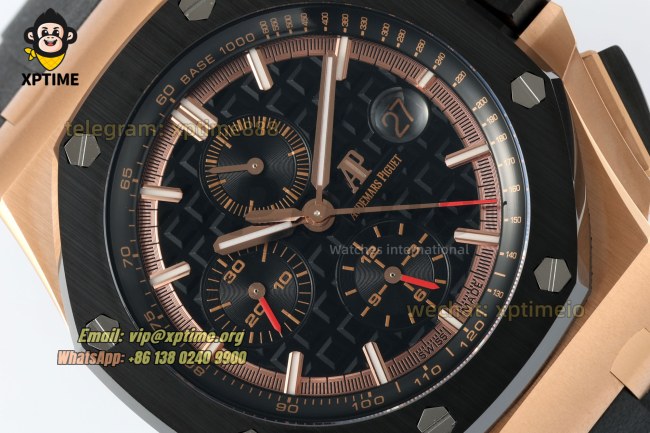 Royal Oak Offshore 26400SO 44mm APPF Black/Stick on RG/RU Bracelet A7750 Royal Oak Offshore 26400SO 44mm APPF Black/Stick on RG/RU Bracelet A7750
