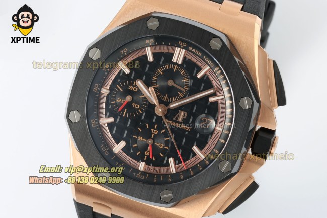 Royal Oak Offshore 26400SO 44mm APPF Black/Stick on RG/RU Bracelet A7750 Royal Oak Offshore 26400SO 44mm APPF Black/Stick on RG/RU Bracelet A7750