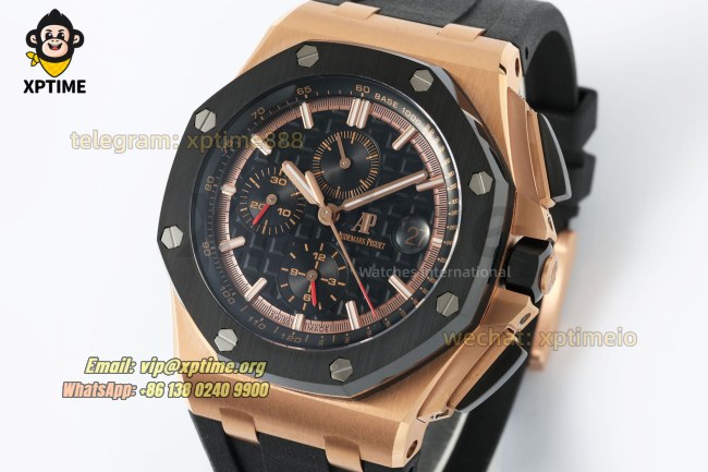 Royal Oak Offshore 26400SO 44mm APPF Black/Stick on RG/RU Bracelet A7750 Royal Oak Offshore 26400SO 44mm APPF Black/Stick on RG/RU Bracelet A7750