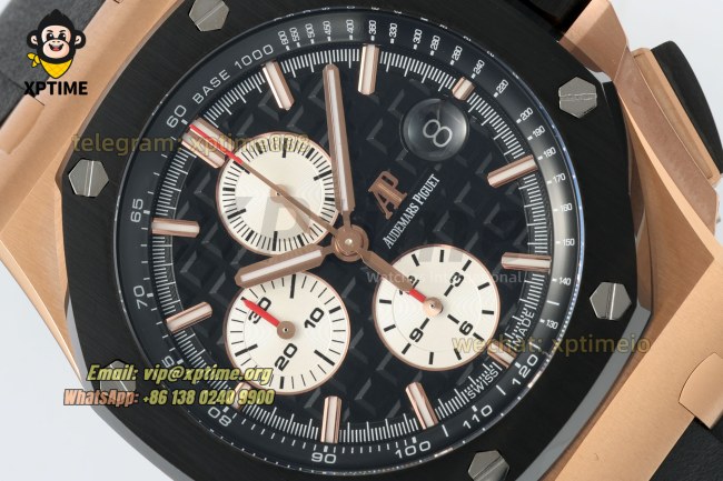 Royal Oak Offshore 26400SO 44mm APPF Black & White/Stick on RG/RU Bracelet A7750 Royal Oak Offshore 26400SO 44mm APPF Black & White/Stick on RG/RU Bracelet A7750