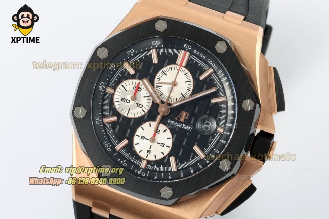 Royal Oak Offshore 26400SO 44mm APPF Black & White/Stick on RG/RU Bracelet A7750 Royal Oak Offshore 26400SO 44mm APPF Black & White/Stick on RG/RU Bracelet A7750