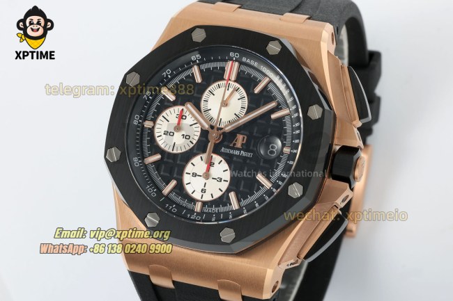 Royal Oak Offshore 26400SO 44mm APPF Black & White/Stick on RG/RU Bracelet A7750 Royal Oak Offshore 26400SO 44mm APPF Black & White/Stick on RG/RU Bracelet A7750