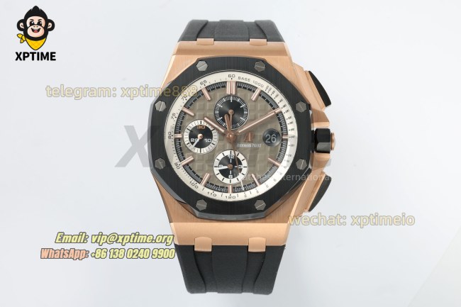 Royal Oak Offshore 26400SO 44mm APPF Gray & Black/Stick on RG/RU Bracelet A7750 Royal Oak Offshore 26400SO 44mm APPF Gray & Black/Stick on RG/RU Bracelet A7750