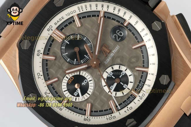 Royal Oak Offshore 26400SO 44mm APPF Gray & Black/Stick on RG/RU Bracelet A7750 Royal Oak Offshore 26400SO 44mm APPF Gray & Black/Stick on RG/RU Bracelet A7750