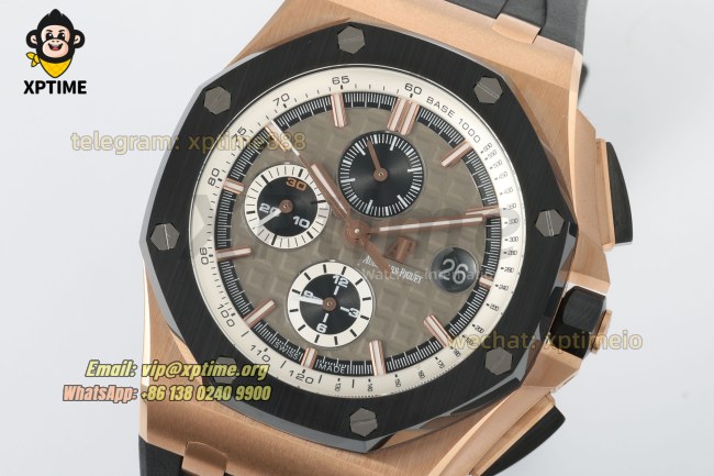 Royal Oak Offshore 26400SO 44mm APPF Gray & Black/Stick on RG/RU Bracelet A7750 Royal Oak Offshore 26400SO 44mm APPF Gray & Black/Stick on RG/RU Bracelet A7750