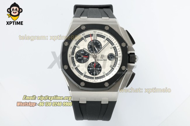 Royal Oak Offshore 26400SO 44mm APPF White & Black/Stick on SS/RU Bracelet A7750 Royal Oak Offshore 26400SO 44mm APPF White & Black/Stick on SS/RU Bracelet A7750