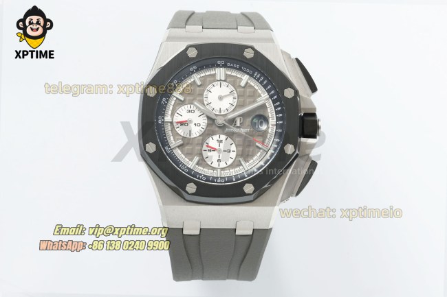 Royal Oak Offshore 26400SO 44mm APPF Gray & White/Stick on SS/RU Bracelet A7750 Royal Oak Offshore 26400SO 44mm APPF Gray & White/Stick on SS/RU Bracelet A7750
