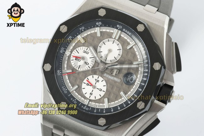 Royal Oak Offshore 26400SO 44mm APPF Gray & White/Stick on SS/RU Bracelet A7750 Royal Oak Offshore 26400SO 44mm APPF Gray & White/Stick on SS/RU Bracelet A7750