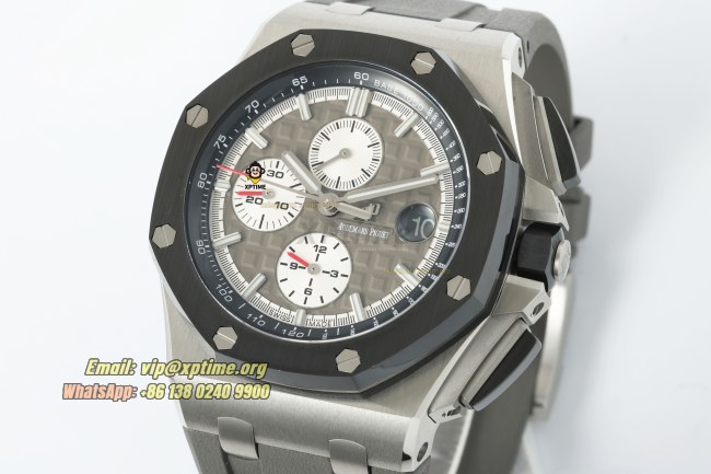 Royal Oak Offshore 26400SO 44mm APPF Gray & White/Stick on SS/RU Bracelet A7750 Royal Oak Offshore 26400SO 44mm APPF Gray & White/Stick on SS/RU Bracelet A7750