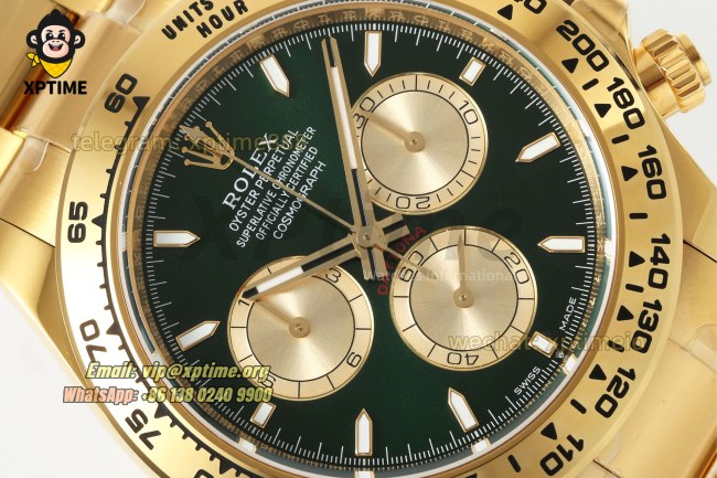 Daytona 126508 40mm APSF Green & Golden/Sticks on YG/YG Bracelet SH4131 Super Clone Daytona 126508 40mm APSF Green & Golden/Sticks on YG/YG Bracelet SH4131 Super Clone