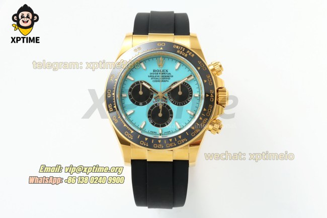 Daytona 126518 40mm APSF Turquoise & Black/Stick on YG/RU Strap SH413 Super Clone (Weighted) Daytona 126518 40mm APSF Turquoise & Black/Stick on YG/RU Strap SH413 Super Clone (Weighted)