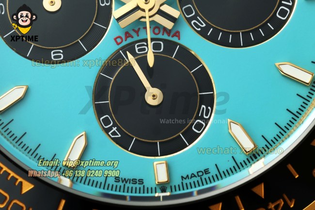 Daytona 126518 40mm APSF Turquoise & Black/Stick on YG/RU Strap SH413 Super Clone (Weighted) Daytona 126518 40mm APSF Turquoise & Black/Stick on YG/RU Strap SH413 Super Clone (Weighted)