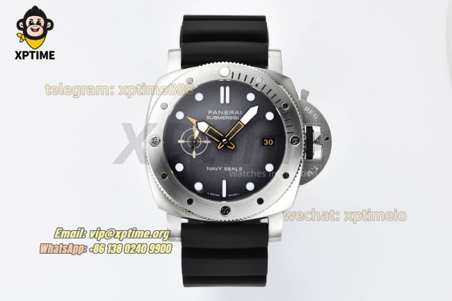 Submersible PAM1323 44mm VSF Gray/Dot on SS/RU Strap P9011 Super Clone Submersible PAM1323 44mm VSF Gray/Dot on SS/RU Strap P9011 Super Clone