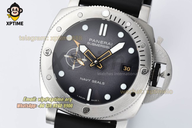 Submersible PAM1323 44mm VSF Gray/Dot on SS/RU Strap P9011 Super Clone Submersible PAM1323 44mm VSF Gray/Dot on SS/RU Strap P9011 Super Clone