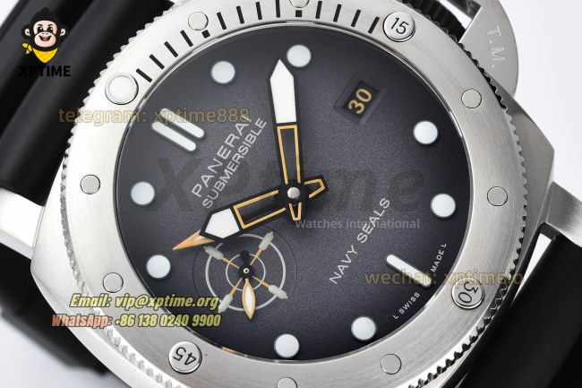 Submersible PAM1323 44mm VSF Gray/Dot on SS/RU Strap P9011 Super Clone Submersible PAM1323 44mm VSF Gray/Dot on SS/RU Strap P9011 Super Clone