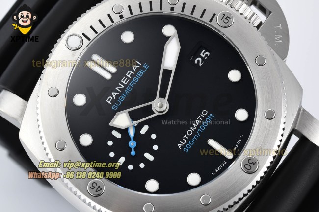 Submersible PAM683 42mm VSF Black/Dot on SS/RU Strap P900 Super Clone Submersible PAM683 42mm VSF Black/Dot on SS/RU Strap P900 Super Clone