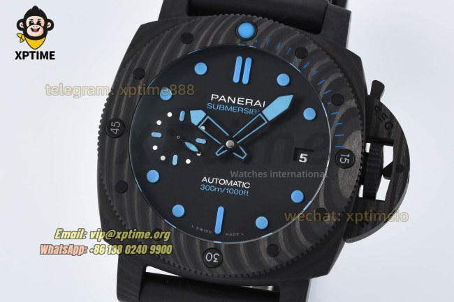 Submersible PAM960 Carbotech 42mm VSF Black/Blue Dot on SS/RU Strap OP.XXXIV Super Clone Submersible PAM960 Carbotech 42mm VSF Black/Blue Dot on SS/RU Strap OP.XXXIV Super Clone