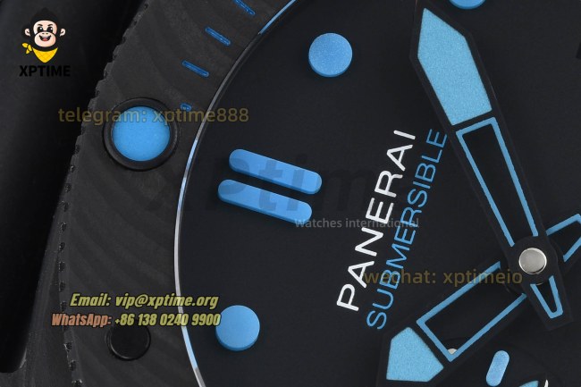 Submersible PAM960 Carbotech 42mm VSF Black/Blue Dot on SS/RU Strap OP.XXXIV Super Clone Submersible PAM960 Carbotech 42mm VSF Black/Blue Dot on SS/RU Strap OP.XXXIV Super Clone