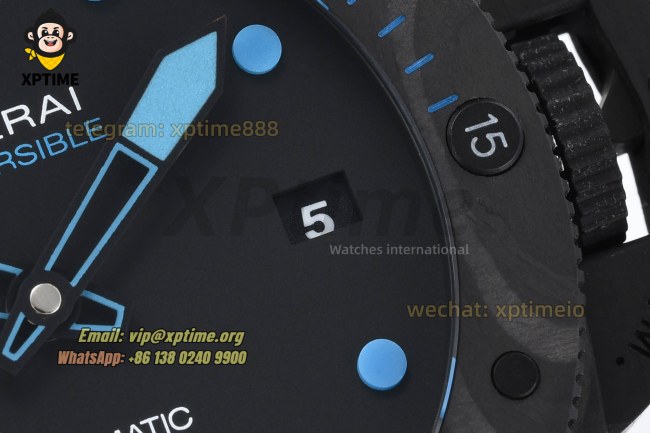 Submersible PAM960 Carbotech 42mm VSF Black/Blue Dot on SS/RU Strap OP.XXXIV Super Clone Submersible PAM960 Carbotech 42mm VSF Black/Blue Dot on SS/RU Strap OP.XXXIV Super Clone