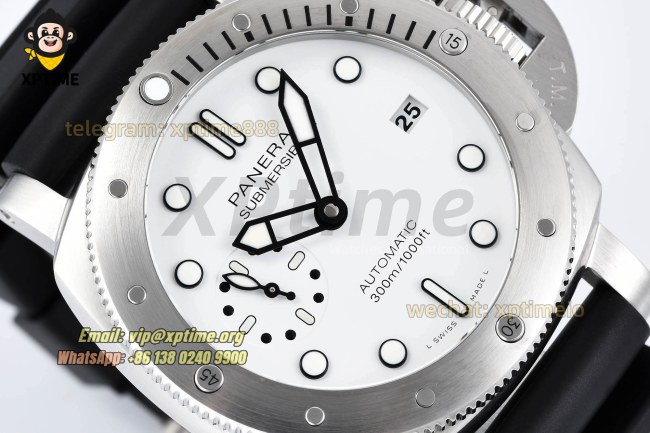 Submersible PAM2223 42mm VSF White/Dot on SS/RU Strap P900 Super Clone Submersible PAM2223 42mm VSF White/Dot on SS/RU Strap P900 Super Clone