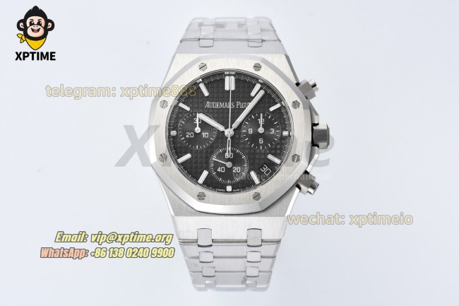 Royal Oak Chrono 26240ST 41mm APSF Black/Stick on SS/SS Bracelet SH4401 Super Clone Royal Oak Chrono 26240ST 41mm APSF Black/Stick on SS/SS Bracelet SH4401 Super Clone